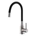 ALVEUS 1144432 - Bateria zlewozmywakowa z elastyczną wylewką MINTAS 34 cm stal nierdzewna/czarny