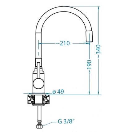 ALVEUS 1144433 - Bateria kuchenna z elastycznym uchwytem MINTAS 34 cm matowy czarny