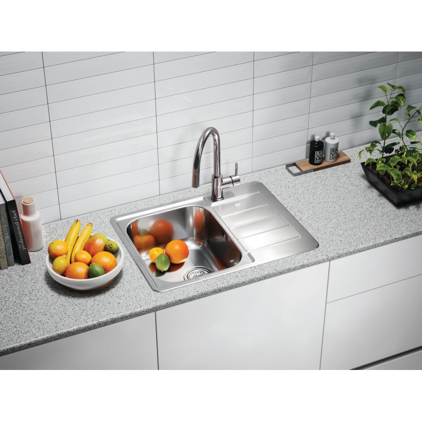 ALVEUS 1144603 - Zlew kuchenny LINE 61,5x50 cm matowy stal/satyna, bez mimośrodu