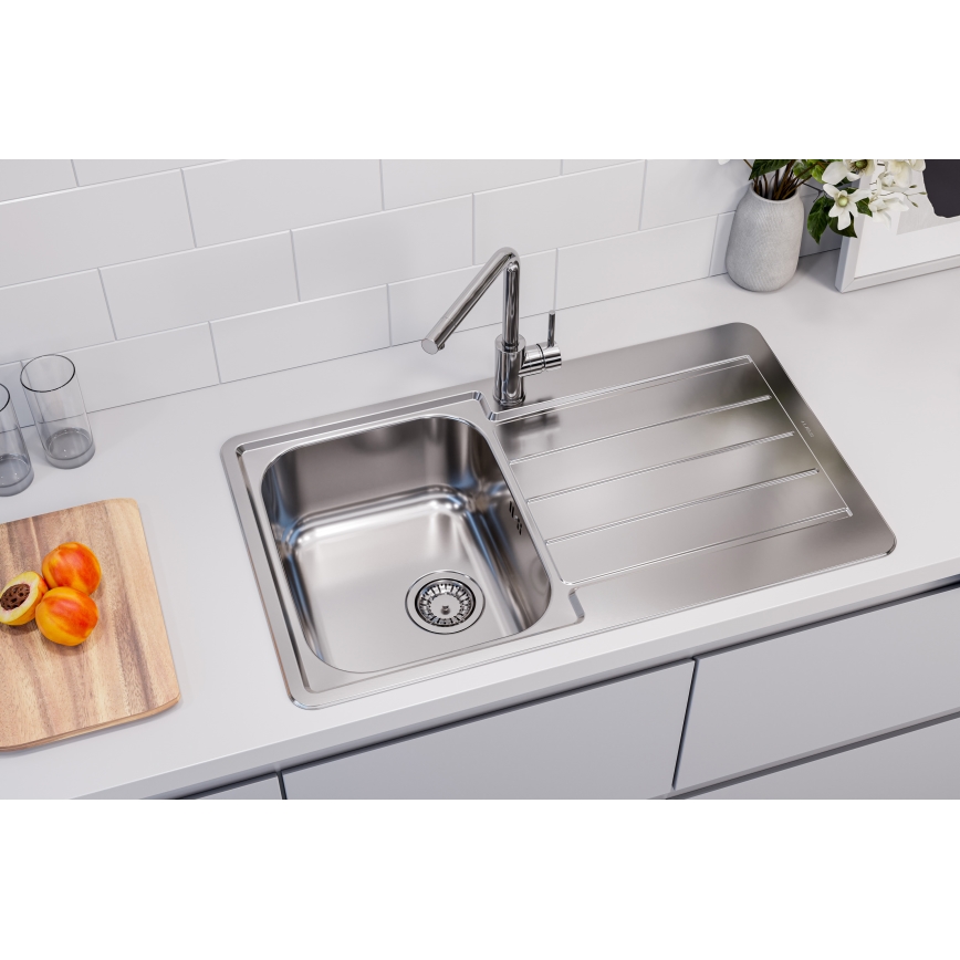 ALVEUS 1144640 - Zlew kuchenny LINE 86x50 cm matowy stal/satyna, bez mimośrodu