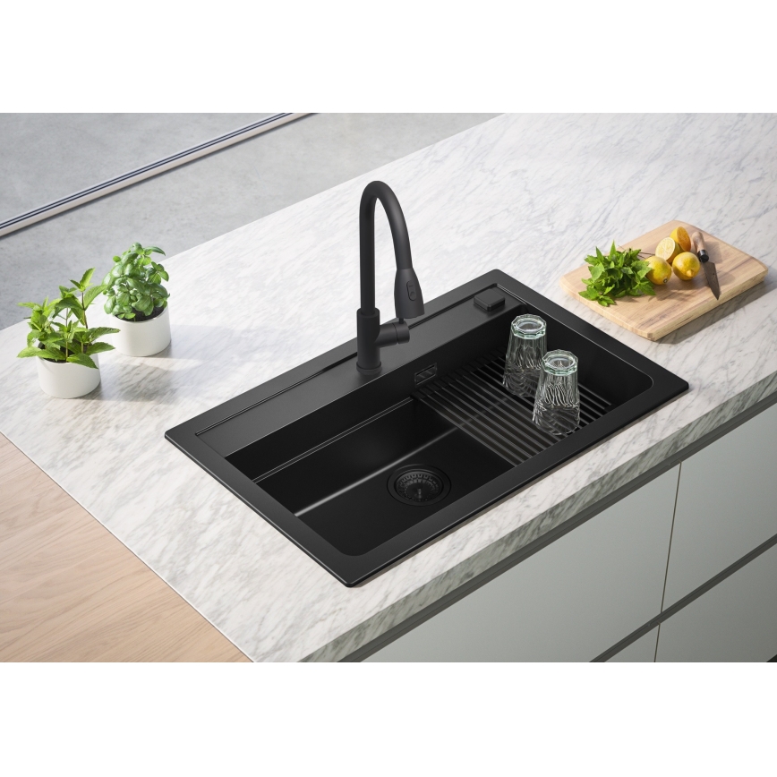ALVEUS 1148163 - Zlew kuchenny ATROX 79x50 cm granit/czarny