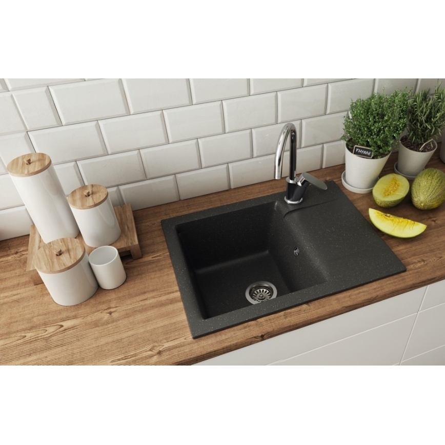 ALVEUS 1149116 - Zlew kuchenny GEM 59x50 cm granit/czarny