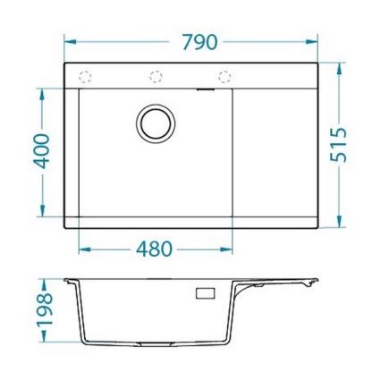 ALVEUS 1149499 - Zlewozmywak kuchenny PURE 79x51,5 cm granit/szary