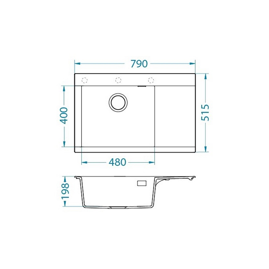 ALVEUS 1149499 - Zlewozmywak kuchenny PURE 79x51,5 cm granit/szary