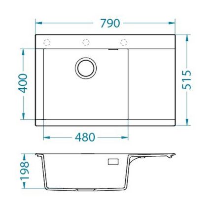 ALVEUS 1149503 - Zlewozmywak kuchenny PURE 79x51,5 cm granit/czarny