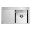 ALVEUS 1149516 - Zlewozmywak kuchenny PURE 79x52,5 cm satynowy, prawostronny + syfon z korkiem klik-klak