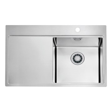 ALVEUS 1149516 - Zlewozmywak kuchenny PURE 79x52,5 cm satynowy, prawostronny + syfon z korkiem klik-klak