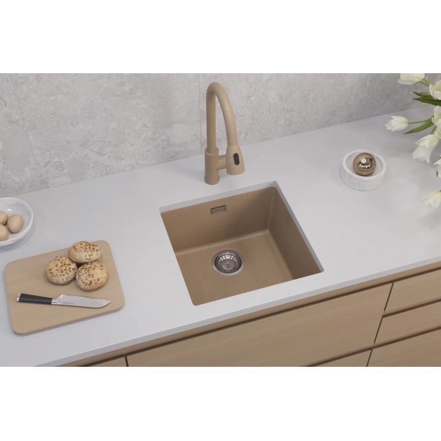 ALVEUS 1150047 - Zlew kuchenny OMNI 45x45 cm granit/beżowy