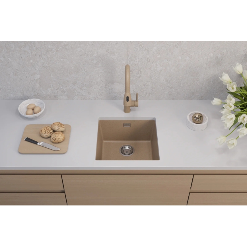 ALVEUS 1150047 - Zlew kuchenny OMNI 45x45 cm granit/beżowy