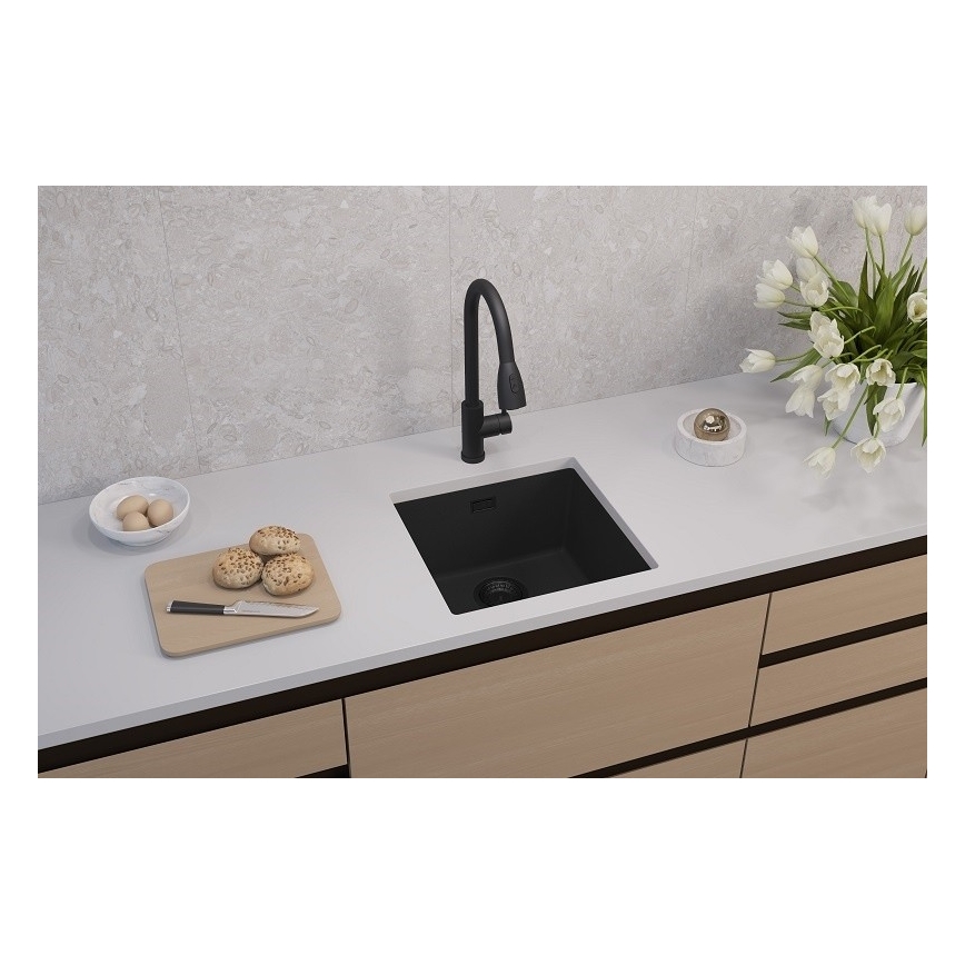 ALVEUS 1150048 - Zlew kuchenny OMNI 45x45 cm granit/czarny