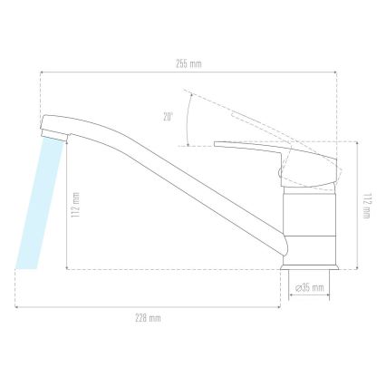 ALVEUS 1150800 - Bateria zlewozmywakowa CLARA 13,5 cm granit/czarny