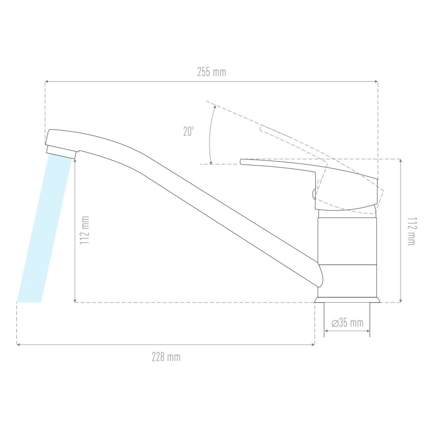 ALVEUS 1150800 - Bateria zlewozmywakowa CLARA 13,5 cm granit/czarny