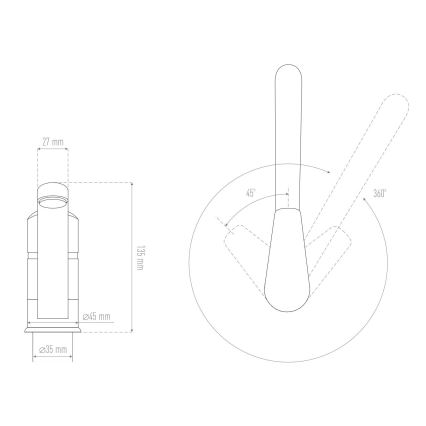 ALVEUS 1150800 - Bateria zlewozmywakowa CLARA 13,5 cm granit/czarny
