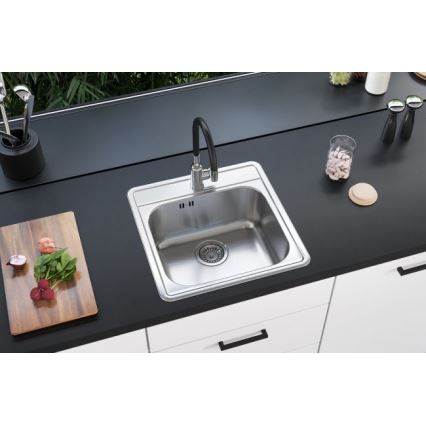 ALVEUS 1151258 - Zlew kuchenny MORE 50x49 cm matowy stal/satyna