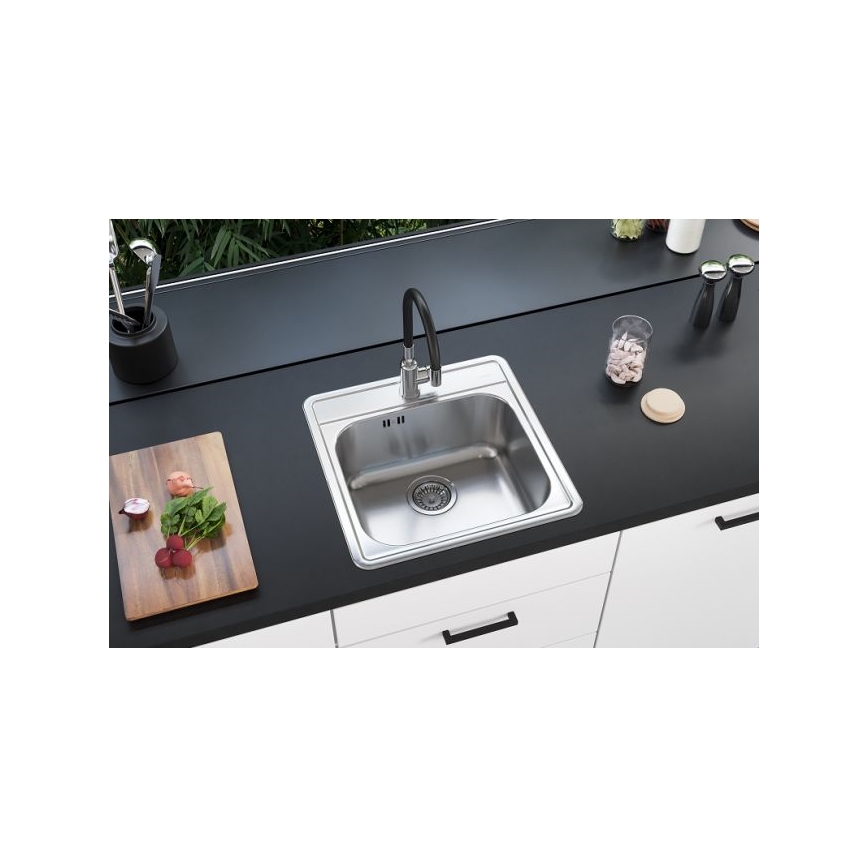 ALVEUS 1151258 - Zlew kuchenny MORE 50x49 cm matowy stal/satyna