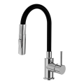 ALVEUS KI112111 - Bateria kuchenna z elastyczną wylewką i prysznicem BEA 47 cm, chrom błyszczący/czarny