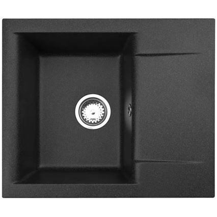 ALVEUS SETA23197 - Zlewozmywak kuchenny CADIT 59x50 cm + bateria zlewozmywakowa z elastycznym ramieniem MINTAS 34 cm granit/matowa czerń