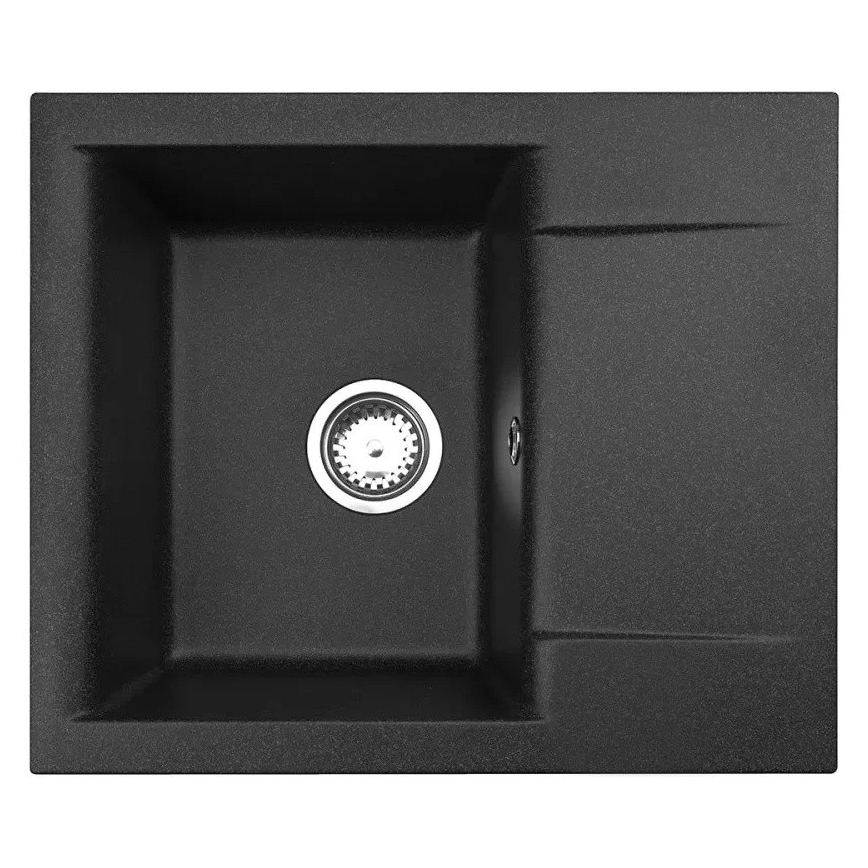 ALVEUS SETA23197 - Zlewozmywak kuchenny CADIT 59x50 cm + bateria zlewozmywakowa z elastycznym ramieniem MINTAS 34 cm granit/matowa czerń