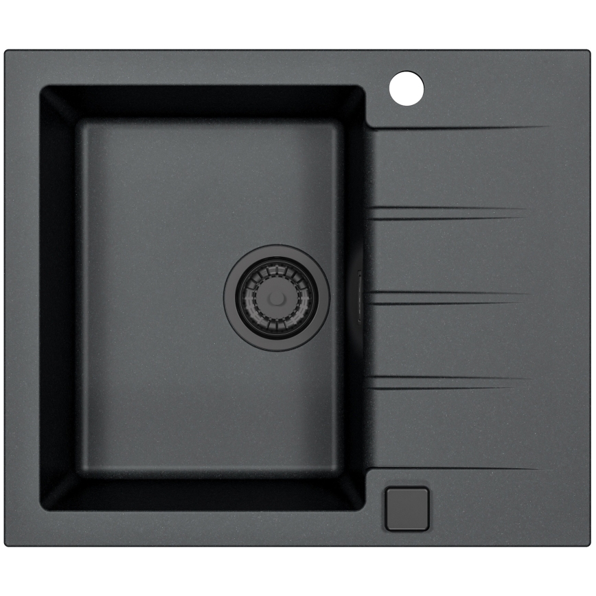ALVEUS SETA23230 - Zlewozmywak kuchenny CADIT 59x50 cm + bateria zlewozmywakowa z giętką wylewką MINTAS 34 cm, granit/matowa czerń