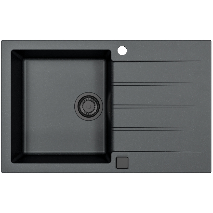 ALVEUS SETA23231 - Zlewozmywak kuchenny CADIT 79x50 cm + bateria kuchenna MINTAS 34 cm z elastyczną wylewką, granit/matowa czerń