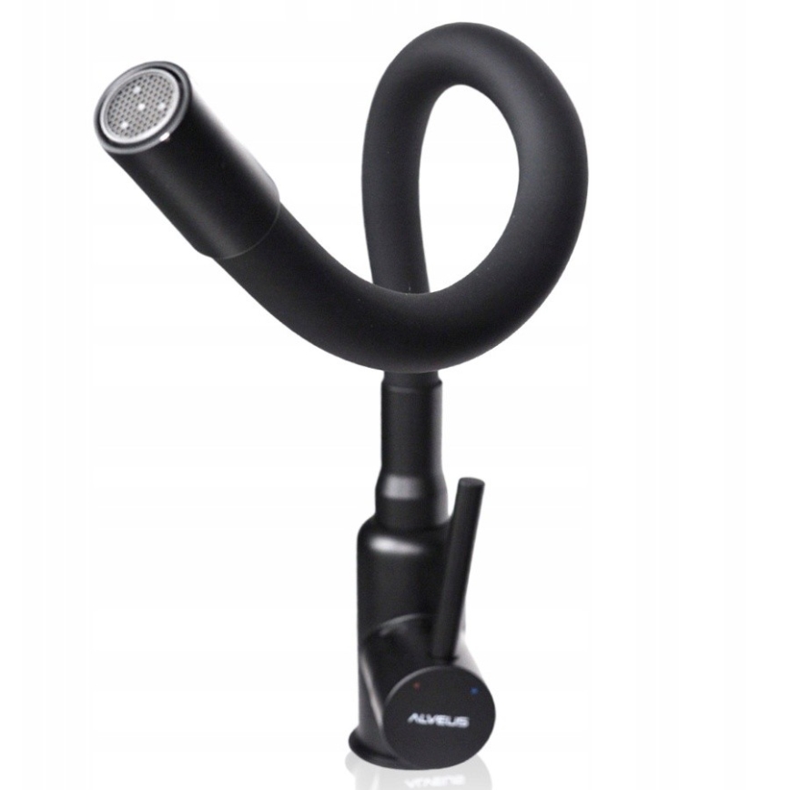 ALVEUS SETA23232 - Zlew kuchenny CADIT 86x50 cm + bateria kuchenna z elastyczną wylewką MINTAS 34 cm granit/matowa czerń