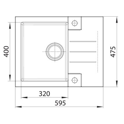 ALVEUS SETA23236 - Zlew kuchenny ROCK 59,5x47,5 cm + baterie zlewu z elastycznym ramieniem MINTAS 34 cm granit/matowy czarny