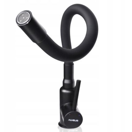 ALVEUS SETA23236 - Zlewozmywak kuchenny ROCK 59,5x47,5 cm + bateria kuchenna z elastycznym ramieniem MINTAS 34 cm granit/matowa czerń