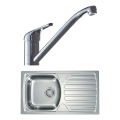 ALVEUS SETA259 - Zlewozmywak kuchenny BASIC 78 x 43,5 cm + bateria zlewozmywakowa RIVIERA 14,8 cm satynowy/błyszczący chrom