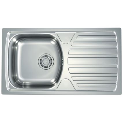 ALVEUS SETA259 - Zlewozmywak kuchenny BASIC 78 x 43,5 cm + bateria zlewozmywakowa RIVIERA 14,8 cm satynowy/błyszczący chrom