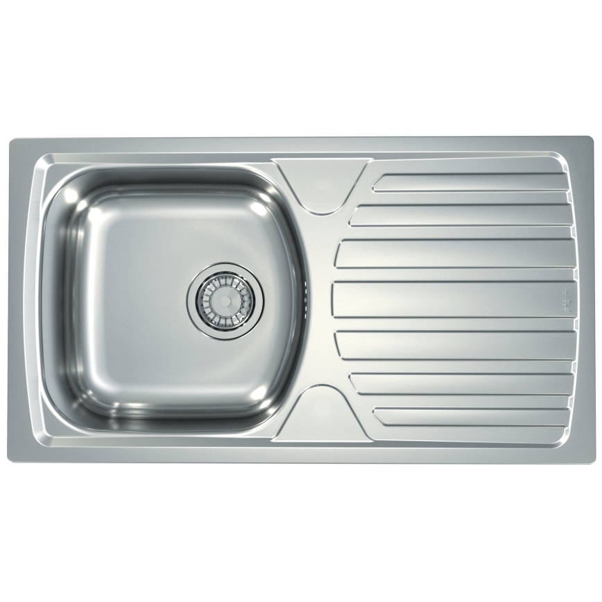 ALVEUS SETA259 - Zlewozmywak kuchenny BASIC 78 x 43,5 cm + bateria zlewozmywakowa RIVIERA 14,8 cm satynowy/błyszczący chrom