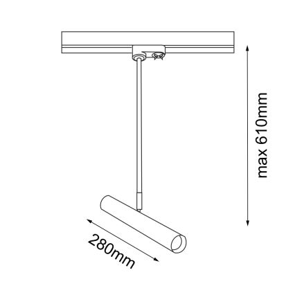 Amplex - Żyrandol do systemu szynowego 1xGU10-MR11/15W/230V czarny/mosiądz