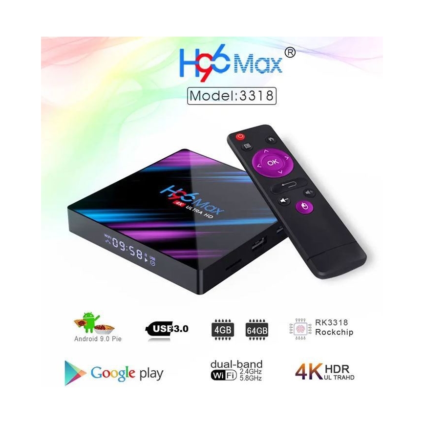 Android TV box SMART 4GB RAM 4K Wi-Fi + pilot