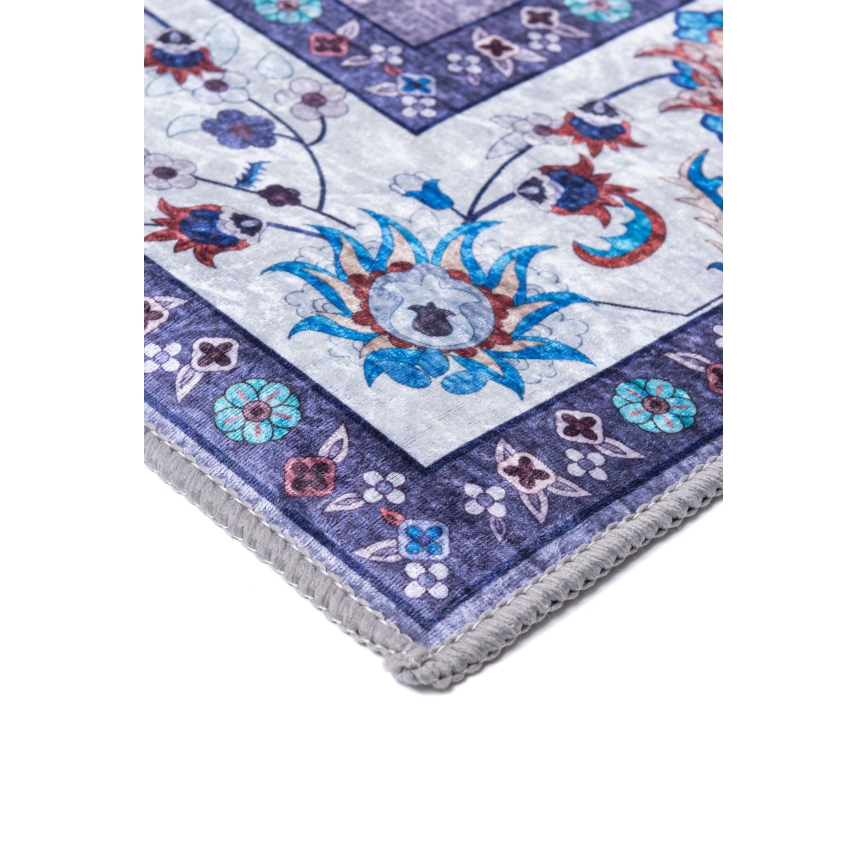 Antypoślizgowy orientalny dywan PRINT SHINE 70x140 cm niebieski
