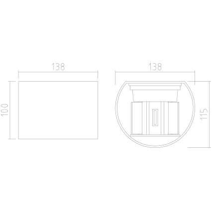 APLED - LED Kinkiet zewnętrzny OVAL 2xLED/3W/230V IP65