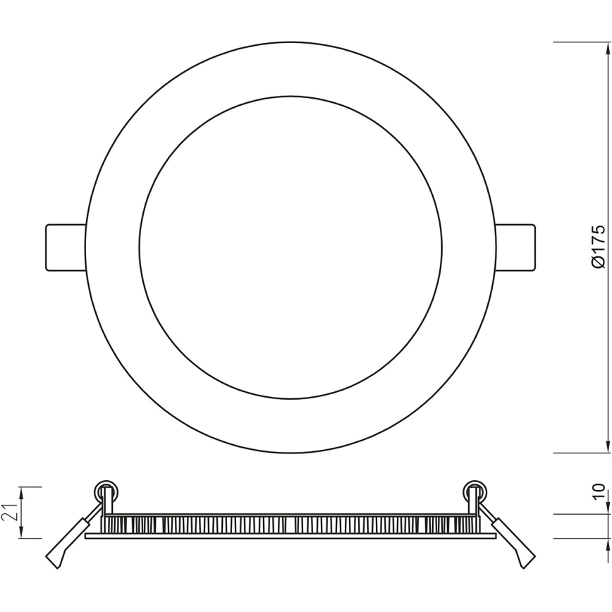 APLED - LED Łazienkowa oprawa wpuszczana RONDO LED/12W/230V IP54 175 mm