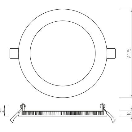 APLED - LED Łazienkowa oprawa wpuszczana RONDO LED/12W/230V IP54 175 mm