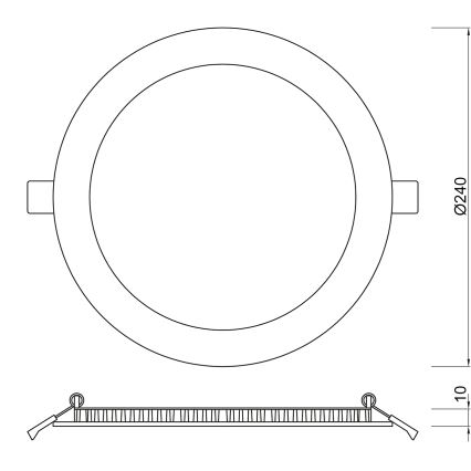 APLED - LED Łazienkowa oprawa wpuszczana RONDO LED/18W/230V IP41 240 mm