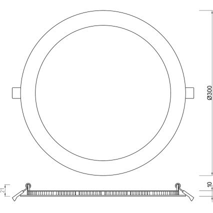 APLED - LED Łazienkowa oprawa wpuszczana RONDO LED/24W/230V IP41 300 mm