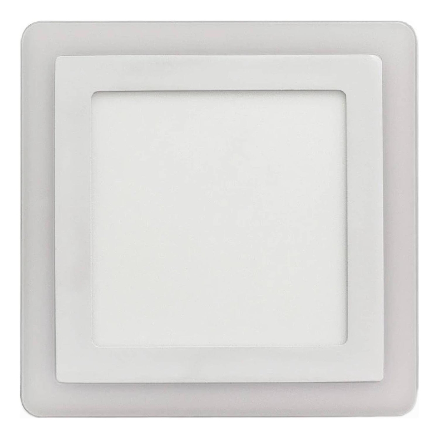 APLED - LED Łazienkowa oprawa wpuszczana SQUARE DUO LED/4W + LED/12W/230V IP41 3000/4000K 19,5x19,5 cm biała