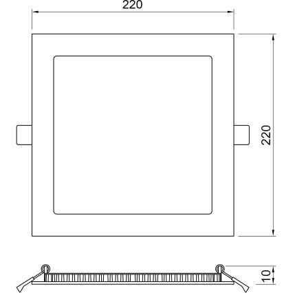 APLED - LED Łazienkowa oprawa wpuszczana SQUARE LED/18W/230V IP41 220x220 mm