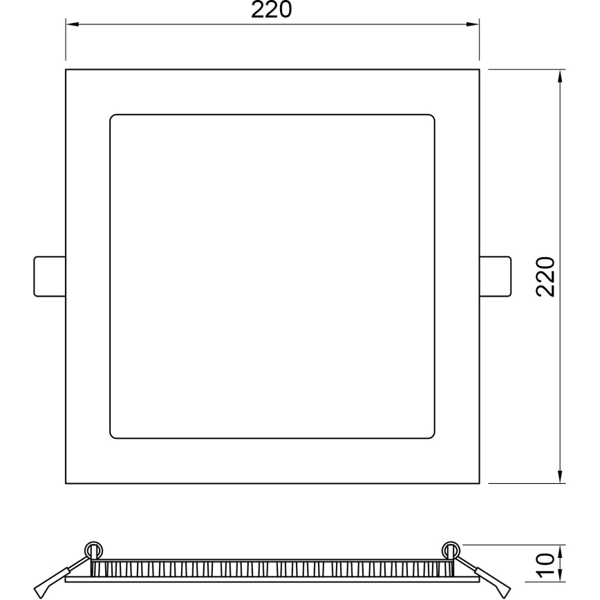 APLED - LED Łazienkowa oprawa wpuszczana SQUARE LED/18W/230V IP41 220x220 mm