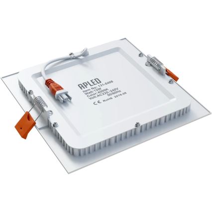 APLED - LED Łazienkowa oprawa wpuszczana SQUARE LED/12W/230V IP40 17x17 cm biały