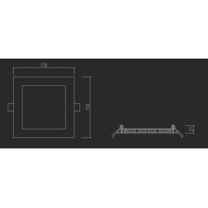 APLED - LED Łazienkowa oprawa wpuszczana SQUARE LED/12W/230V IP40 17x17 cm biały
