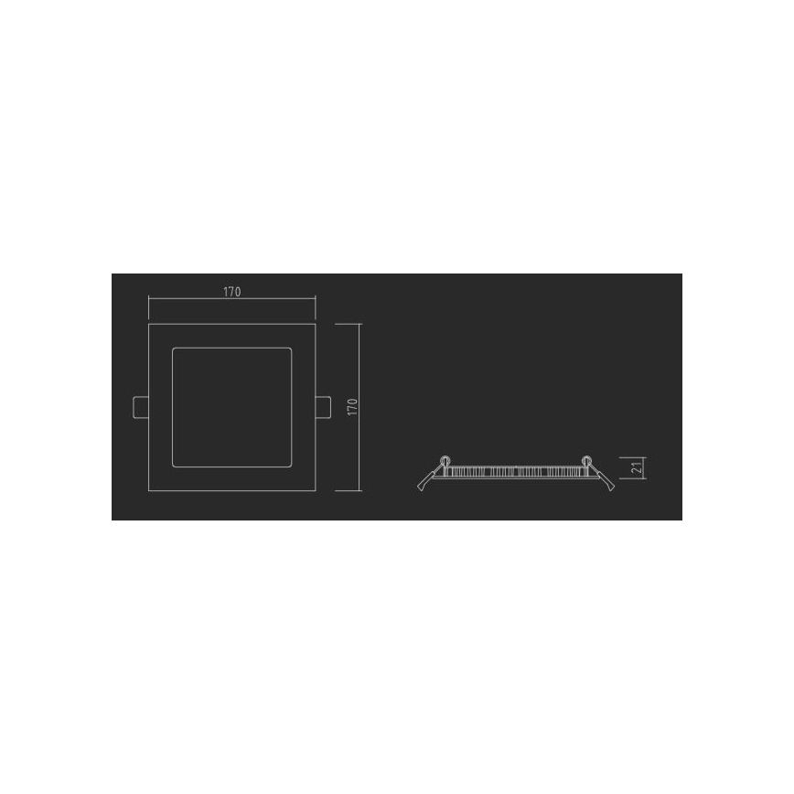 APLED - LED Łazienkowa oprawa wpuszczana SQUARE LED/12W/230V IP40 17x17 cm biały
