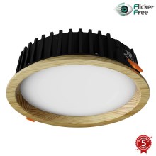APLED - LED Oprawa wpuszczana RONDO WOODLINE LED/12W/230V 3000K śr. 20 cm sosna solidne drewno
