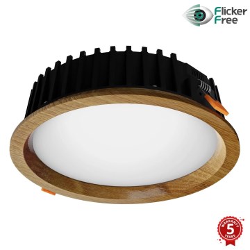 APLED - LED Oprawa wpuszczana RONDO WOODLINE LED/12W/230V 4000K śr. 20 cm dąb solidne drewno