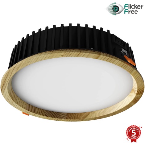 APLED - LED Oprawa wpuszczana RONDO WOODLINE LED/18W/230V 3000K śr. 26 cm sosna solidne drewno