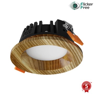 APLED - LED Oprawa wpuszczana RONDO WOODLINE LED/3W/230V 3000K śr. 9 cm popiół solidne drewno