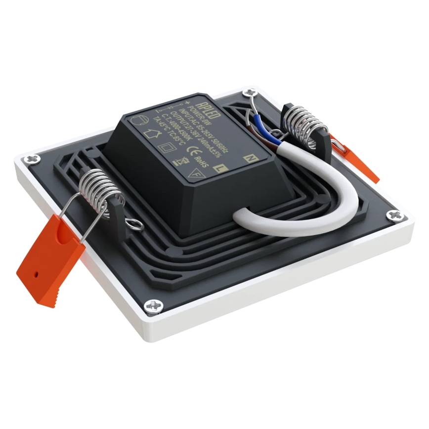 APLED - LED Oprawa wpuszczana SQUARE SLIM LED/8W/230V 9x9 cm biała