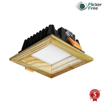 APLED - LED Oprawa wpuszczana SQUARE WOODLINE LED/3W/230V 3000K 9x9 cm popiół solidne drewno